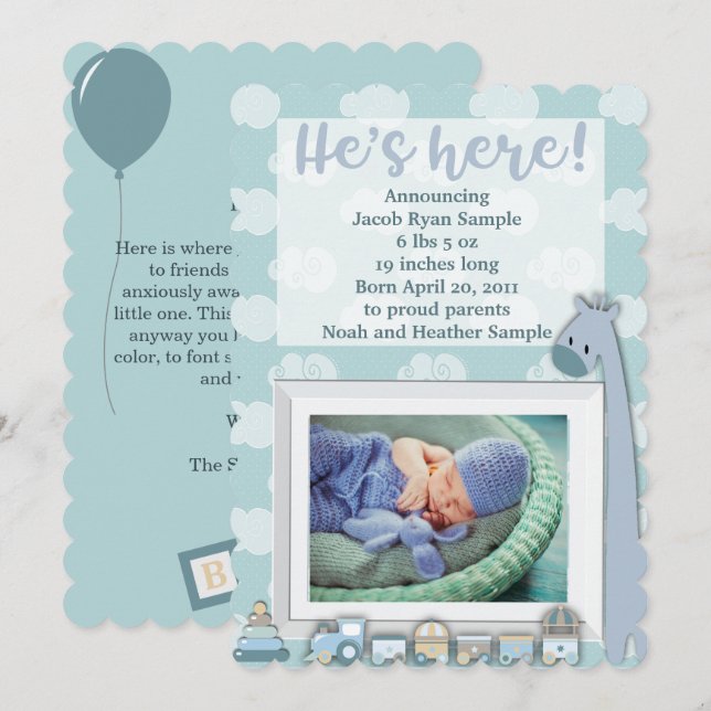 Invitación del bebé, está aquí (Anverso / Reverso)
