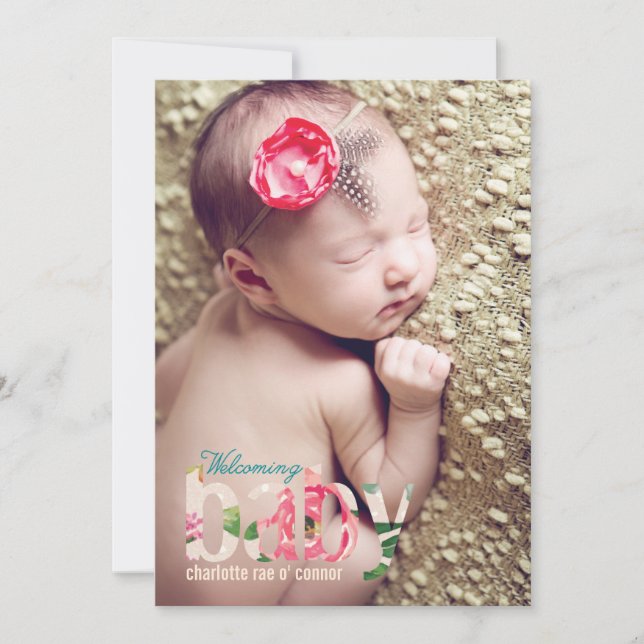 Invitación DEL BEBÉ FLOWER (Anverso)