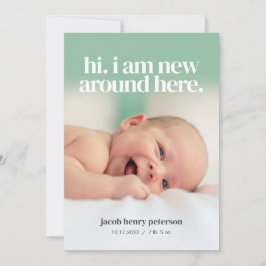 Invitación del bebé fotográfico o anuncio de nacim