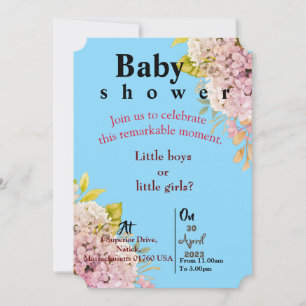 Invitación del bebé gemelo azul