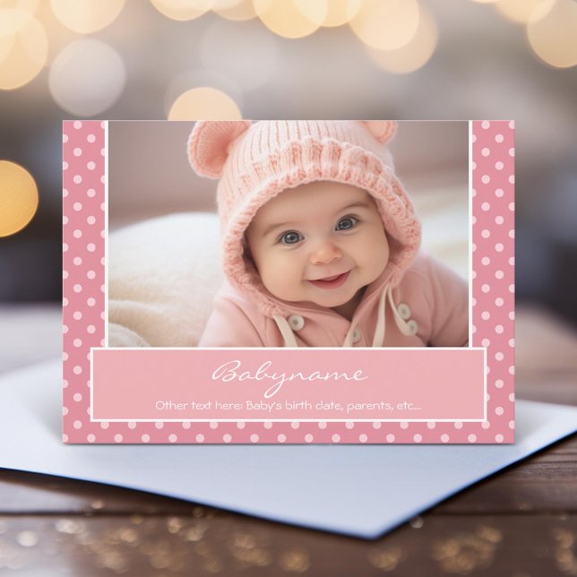 Invitación del bebé o tarjeta de cumpleaños (Unique Photo Card)