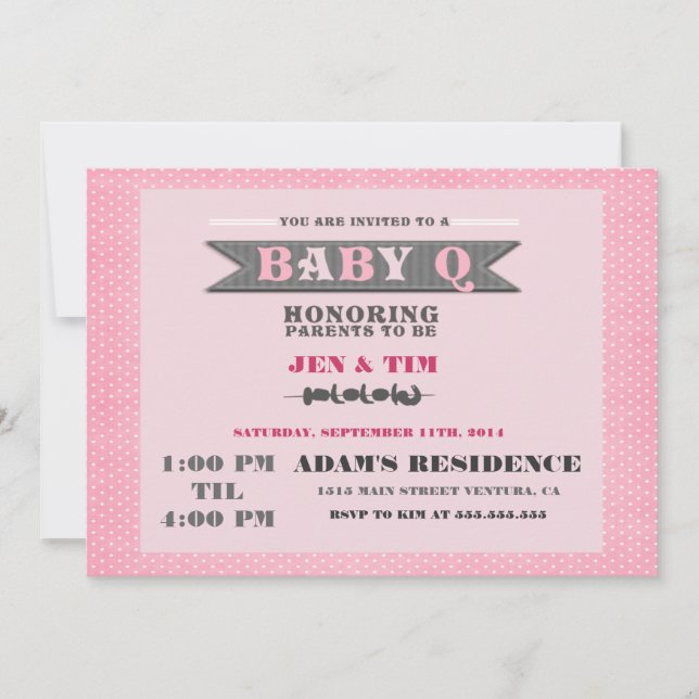 Invitación del bebé Q Baby Shower (Anverso)