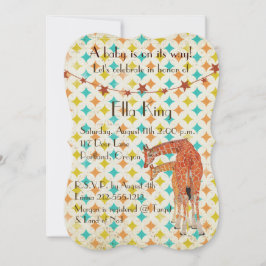 Invitación del bebé retro de jirafas