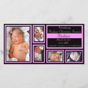 Invitación del bebé - Rosa