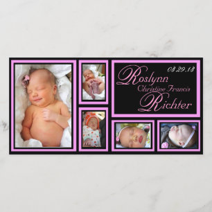 Invitación del bebé - Rosa