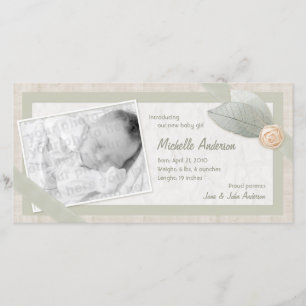 Invitación del bebé Tarjeta fotográfica personaliz