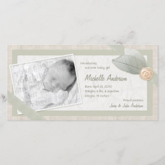 Invitación del bebé Tarjeta fotográfica personaliz