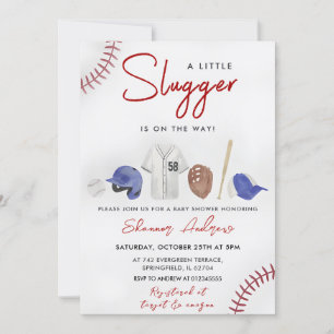 Invitación del beisbol deportivo Baby Shower Slugg