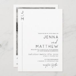 Invitación del boda a la tipografía moderna y mini