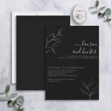 Invitación del Boda botánico de escritura blanca m