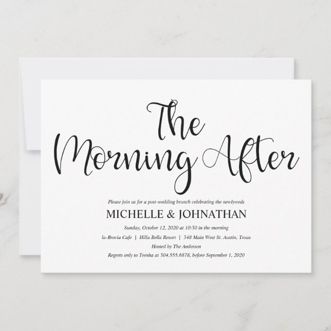 Invitación del Boda Brunch de Post Rústico Perfect (Anverso)