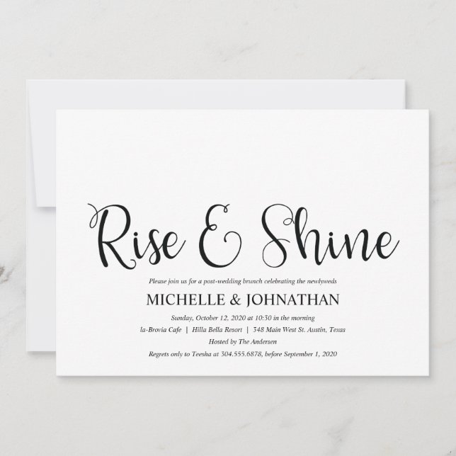 Invitación del Boda Brunch de Post Rústico Perfect (Anverso)