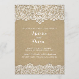 invitación del boda con el cordón