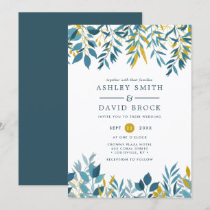 Invitación del Boda de acuarela bucal floral