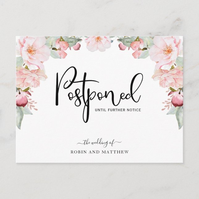 Invitación del Boda de Aplazamiento de Floral de O (Anverso)