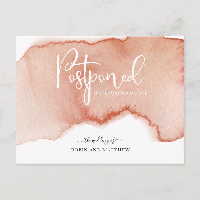 Invitación del Boda de Aplazamiento de Terracota (Anverso)