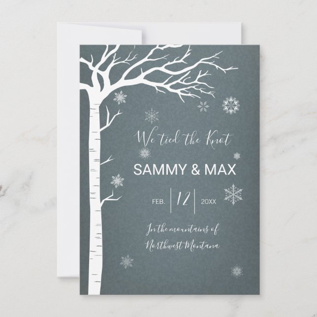 Invitación del Boda de Birch Tree en invierno ruso (Anverso)