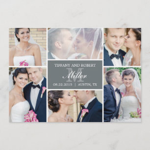 Invitación del Boda de color monogramo - Gris