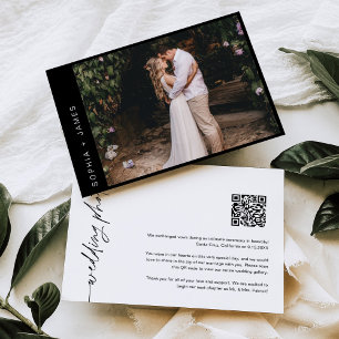 INVITACIÓN del Boda de Elopement mínimo NOIR