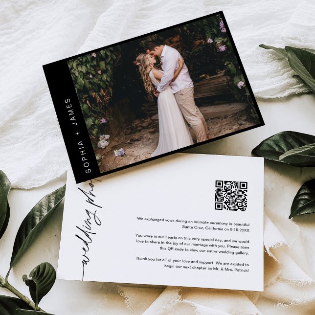 INVITACIÓN del Boda de Elopement mínimo NOIR (Subido por el creador)
