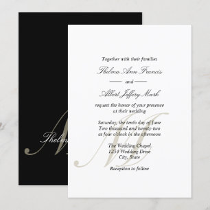 Invitación del Boda de familias monográficas con e