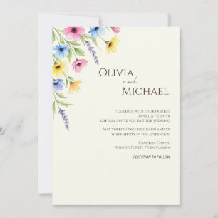 Invitación del Boda de Flor silvestre acuarela min