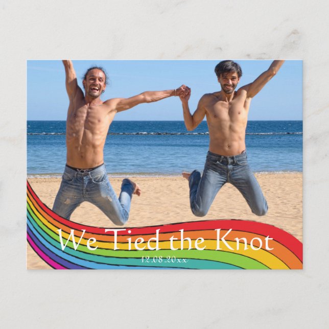 Invitación del Boda de fotos del mismo género en e (Anverso)