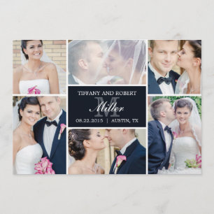 Invitación del Boda de grupo monográfico - Negro