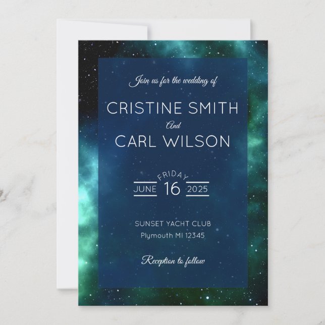 Invitación del boda de la galaxia (Anverso)