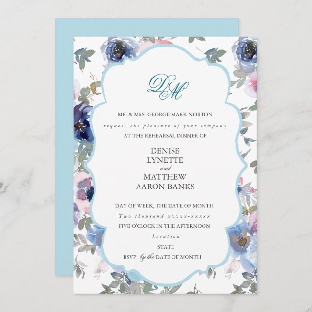 Invitación Del Boda de licitación establecido en Spun Azúcar  (Anverso / Reverso)