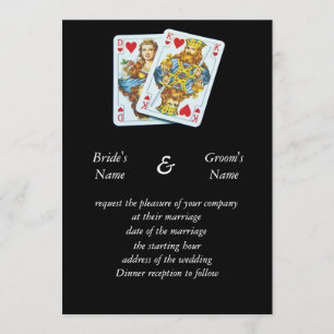 Invitación del boda de los pares de los naipes