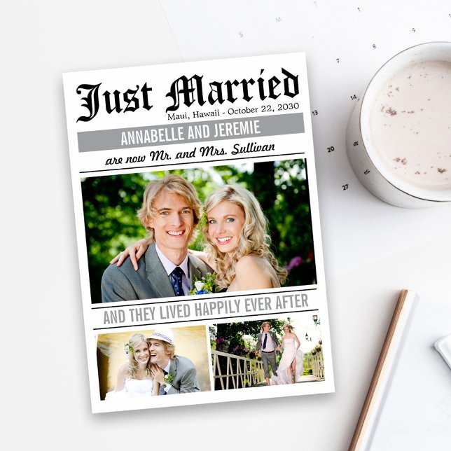 Invitación del Boda de noticias Boda - Blanco (Subido por el creador)