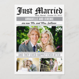 Invitación del Boda de noticias Boda - Blanco