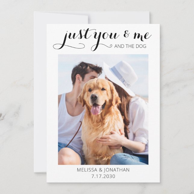 Invitación del Boda de Perro Elopement Casado (Anverso)