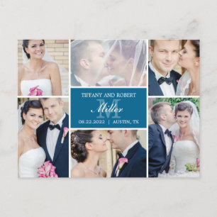 Invitación del Boda de sangre de monograma - Azul