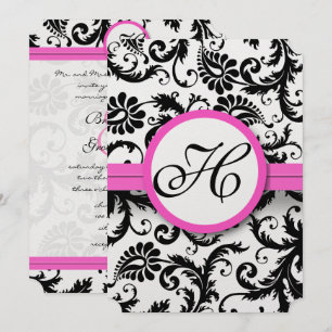 Invitación del Boda de Swirl de Damasco de color r