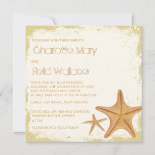 Invitación del boda de Vintage Grunge Starfish