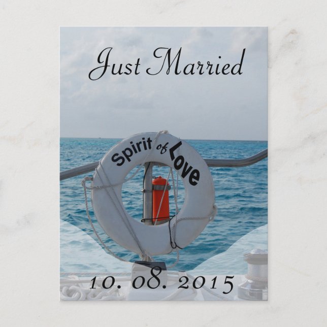 Invitación del Boda del barco recién casado (Anverso)
