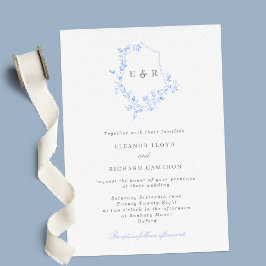 Invitación del Boda del Escudo de la hoja de monog