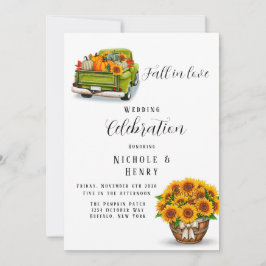 Invitación del Boda del girasol de la calabaza del