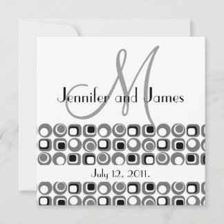Invitación del boda del monograma del diseño del