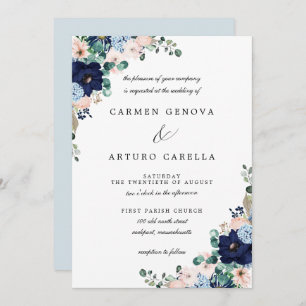 Invitación del Boda floral del Eucalipto Azul Rúst