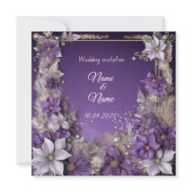 Invitación del Boda floral púrpura nikkah
