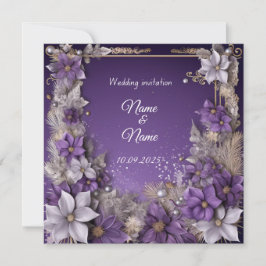 Invitación del Boda floral púrpura nikkah