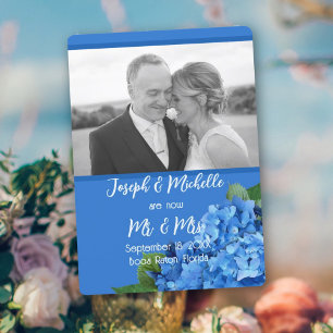 Invitación del Boda fotográfico de Hydrangea Azul