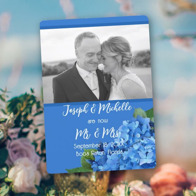 Invitación del Boda fotográfico de Hydrangea Azul (Subido por el creador)