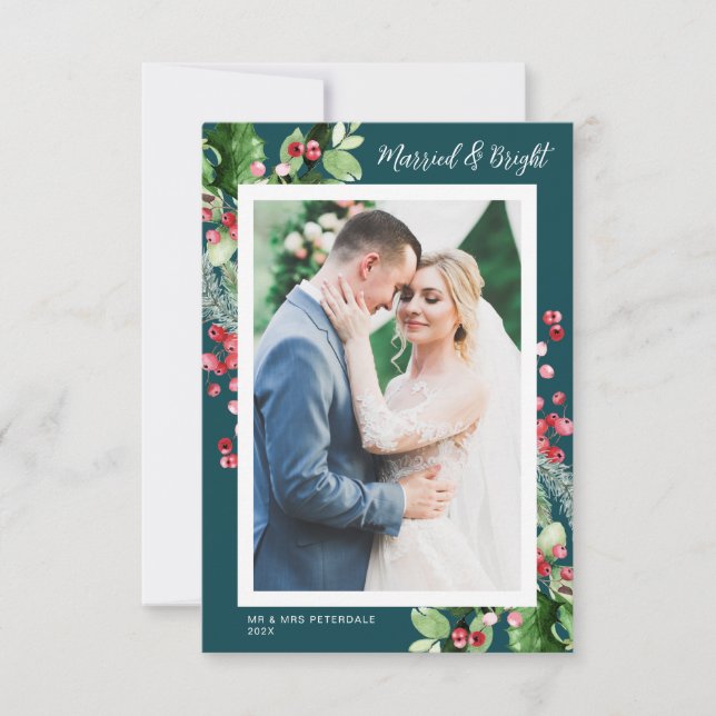 Invitación del boda fotográfico de navidades casad (Anverso)