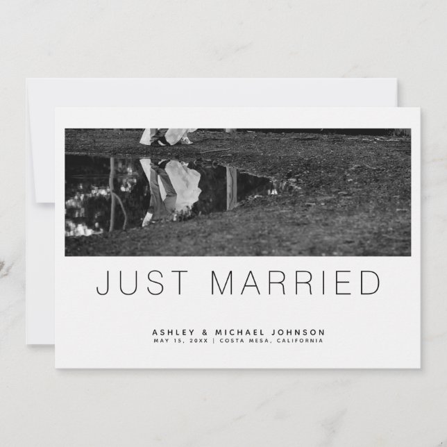 Invitación del Boda fotográfico Minimalista recién (Anverso)