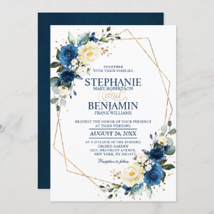 Invitación del Boda geométrico Boho rosa azul mari