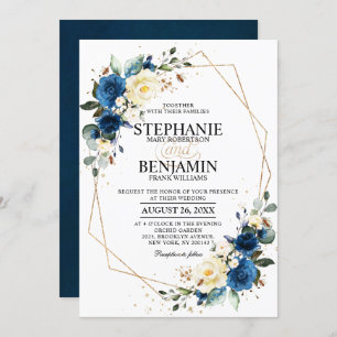 Invitación del Boda geométrico Boho rosa azul mari